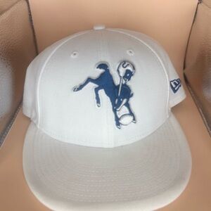 59fifty Men’s NFL Indianapolis COLTS New Era 7 3/8 White Cap w. Blue Embroidery
